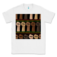 White melanin rised fist seamless pattern Classic Tee - BundleAndBundleShop