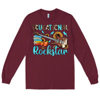 Burgundy educational rockstar Long Sleeve Tee - JahusDesignShop