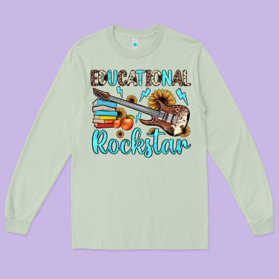 Educational Rockstar Long Sleeve Tee Designed By Jahusdesignshop