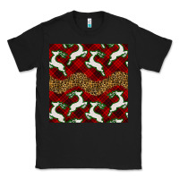 Black christmas deer and plaid seamless pattern Classic Tee - BundleAndBundleShop
