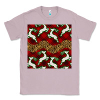 Lilac christmas deer and plaid seamless pattern Classic Tee - BundleAndBundleShop