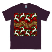 Plum christmas deer and plaid seamless pattern Classic Tee - BundleAndBundleShop