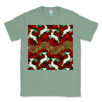 Sage christmas deer and plaid seamless pattern Classic Tee - BundleAndBundleShop