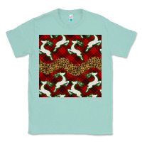 Seafoam christmas deer and plaid seamless pattern Classic Tee - BundleAndBundleShop