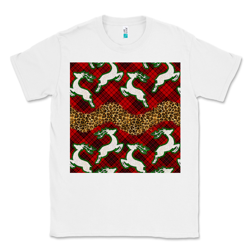 Christmas Deer And Plaid Seamless Pattern Classic Tee by BundleAndBundleShop | Teevron