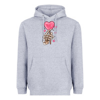 Heather Grey skeleton hand with sugar valentines day Heavyweight Hoodie - MaliasSmallBusiness