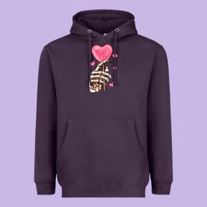 Skeleton Hand With Sugar Valentines Day Heavyweight Hoodie Designed By Maliassmallbusiness