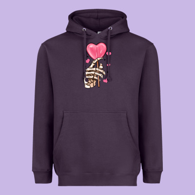 Skeleton Hand With Sugar Valentines Day Heavyweight Hoodie Designed By Maliassmallbusiness