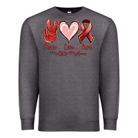 Charcoal Heather Peace love cure Multiple Myeloma Premium Sweatshirt - NancyCooperArtShop