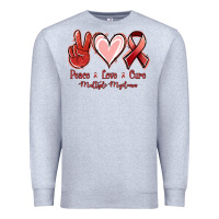 Heather Grey Peace love cure Multiple Myeloma Premium Sweatshirt - NancyCooperArtShop