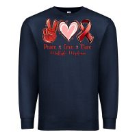 Navy Peace love cure Multiple Myeloma Premium Sweatshirt - NancyCooperArtShop