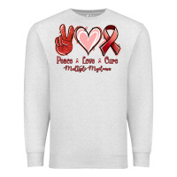 Oatmeal Heather Peace love cure Multiple Myeloma Premium Sweatshirt - NancyCooperArtShop