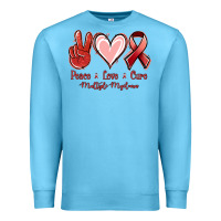 Ocean Blue Peace love cure Multiple Myeloma Premium Sweatshirt - NancyCooperArtShop