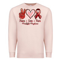 Pale Pink Peace love cure Multiple Myeloma Premium Sweatshirt - NancyCooperArtShop