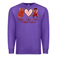 Purple Peace love cure Multiple Myeloma Premium Sweatshirt - NancyCooperArtShop