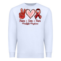 White Peace love cure Multiple Myeloma Premium Sweatshirt - NancyCooperArtShop