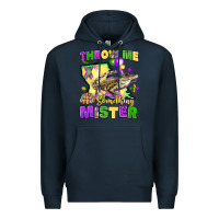 Navy throw me something mister louisiana mardi gras Premium Hoodie - LillyAllenDesigns