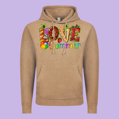 Love Summer With Strawberry Vintage Hoodie Designed By Texasbilliewilder
