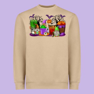 Halloween Gnomes Coffee Cups Heavyweight Sweatshirt Designed By Texasbilliewilder
