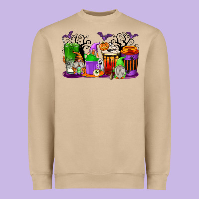 Halloween Gnomes Coffee Cups Heavyweight Sweatshirt Designed By Texasbilliewilder