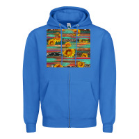True Royal sunflower serape wood and cowhide Zipper Hoodie - Artiststas
