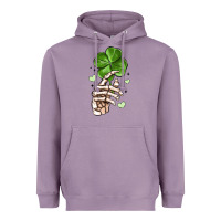 Lavender skeleton hand with shamrock st patrick s day Heavyweight Hoodie - MaliasSmallBusiness