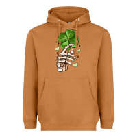 Meerkat skeleton hand with shamrock st patrick s day Heavyweight Hoodie - MaliasSmallBusiness