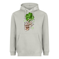Moon Dust skeleton hand with shamrock st patrick s day Heavyweight Hoodie - MaliasSmallBusiness