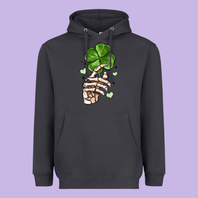 Skeleton Hand With Shamrock St Patrick S Day Heavyweight Hoodie Designed By Maliassmallbusiness