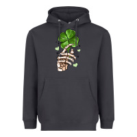 Smoke skeleton hand with shamrock st patrick s day Heavyweight Hoodie - MaliasSmallBusiness