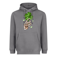 Storm skeleton hand with shamrock st patrick s day Heavyweight Hoodie - MaliasSmallBusiness