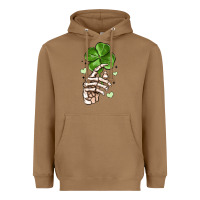 Toasted Coconut skeleton hand with shamrock st patrick s day Heavyweight Hoodie - MaliasSmallBusiness
