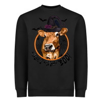 Black Halloween Cow Moo I Mean Boo Heavyweight Sweatshirt - texasbilliewilder