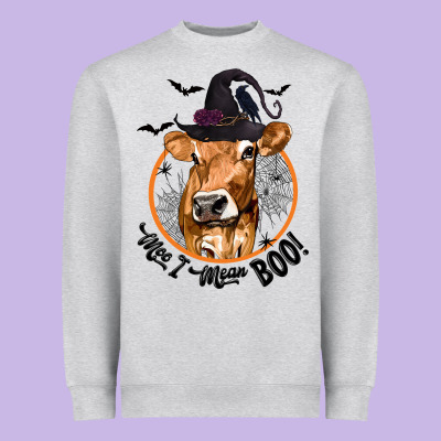 Halloween Cow Moo I Mean Boo Heavyweight Sweatshirt Designed By Texasbilliewilder