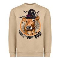 Mushroom Halloween Cow Moo I Mean Boo Heavyweight Sweatshirt - texasbilliewilder