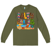Army Green salty beach Long Sleeve Tee - AdoDesignShop