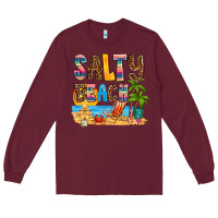 Burgundy salty beach Long Sleeve Tee - AdoDesignShop