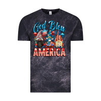Cloud Black God blessed America gnomes 4th of July Vintage Tee - CowGirlArtShop