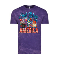 Cloud Purple God blessed America gnomes 4th of July Vintage Tee - CowGirlArtShop