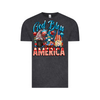 Vintage Black God blessed America gnomes 4th of July Vintage Tee - CowGirlArtShop