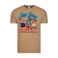 Vintage Coffee God blessed America gnomes 4th of July Vintage Tee - CowGirlArtShop