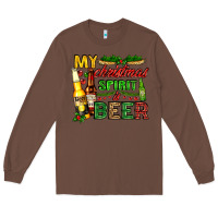 Chestnut my christmas spirit is beer with beer bottles Long Sleeve Tee - AdoDesignShop