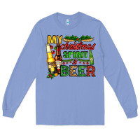 Colony Blue my christmas spirit is beer with beer bottles Long Sleeve Tee - AdoDesignShop