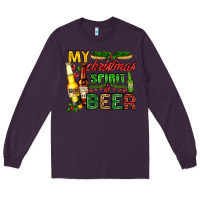 Plum my christmas spirit is beer with beer bottles Long Sleeve Tee - AdoDesignShop