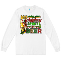 White my christmas spirit is beer with beer bottles Long Sleeve Tee - AdoDesignShop