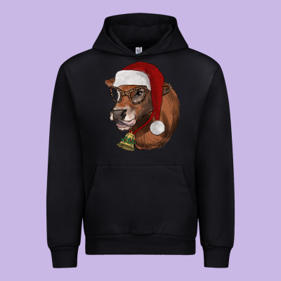 Christmas Glasses Heifer Urban Hoodie Designed By Ranaportraitstore