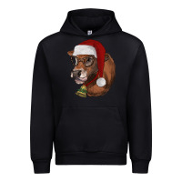 Black christmas glasses heifer Urban Hoodie - RanaPortraitStore