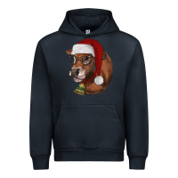 Navy christmas glasses heifer Urban Hoodie - RanaPortraitStore
