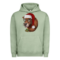 Pigment Oil Green christmas glasses heifer Urban Hoodie - RanaPortraitStore