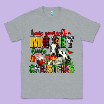 Have Yourself A Mooey Little Christmas Classic Tee Designed By Adodesignshop